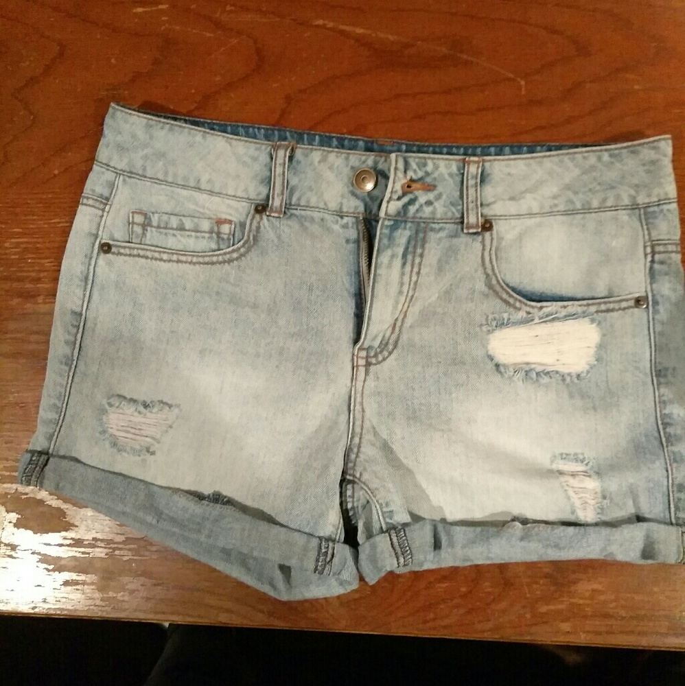 High waisted jean shorts