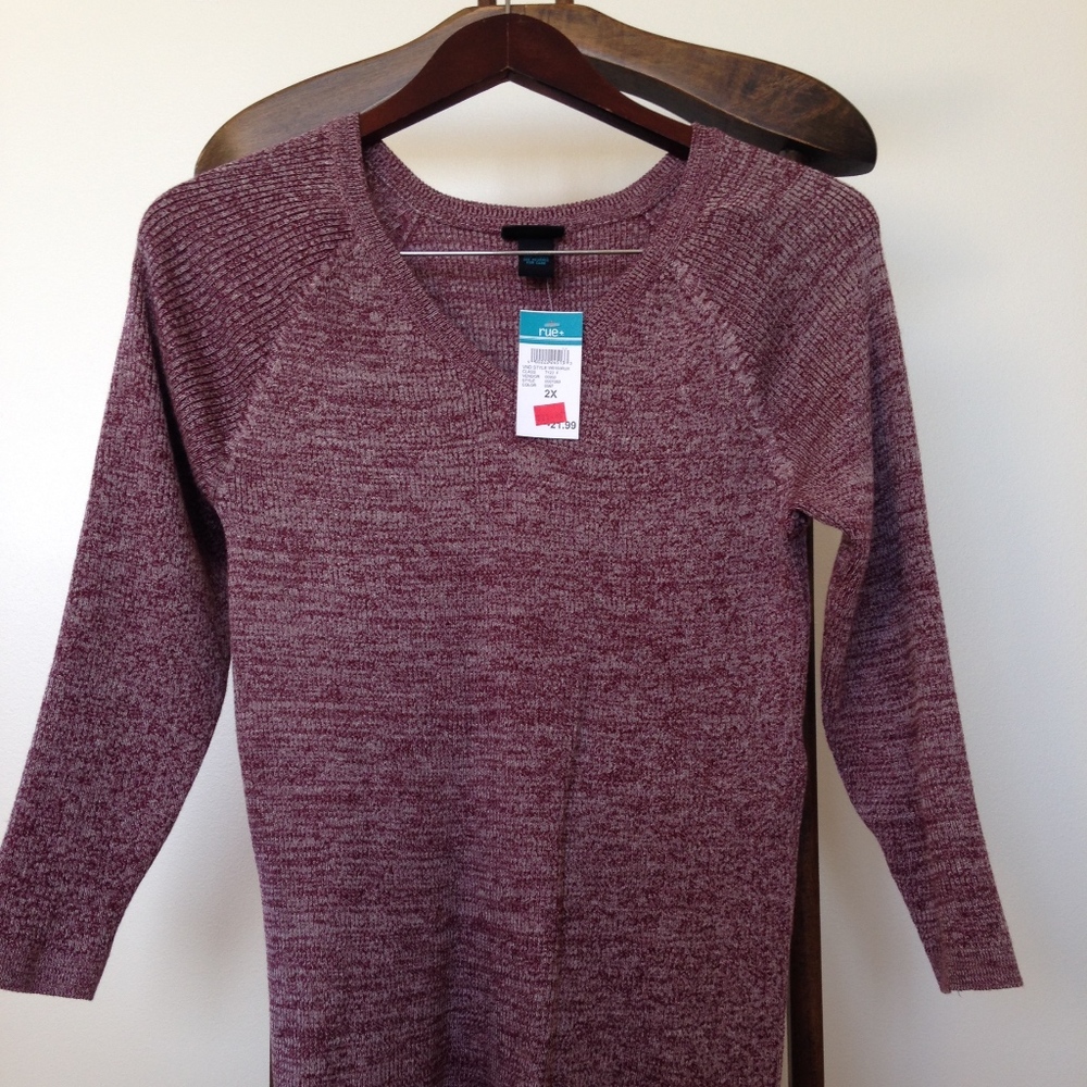 new with tags rue 21 plus size purple V-neck sweat