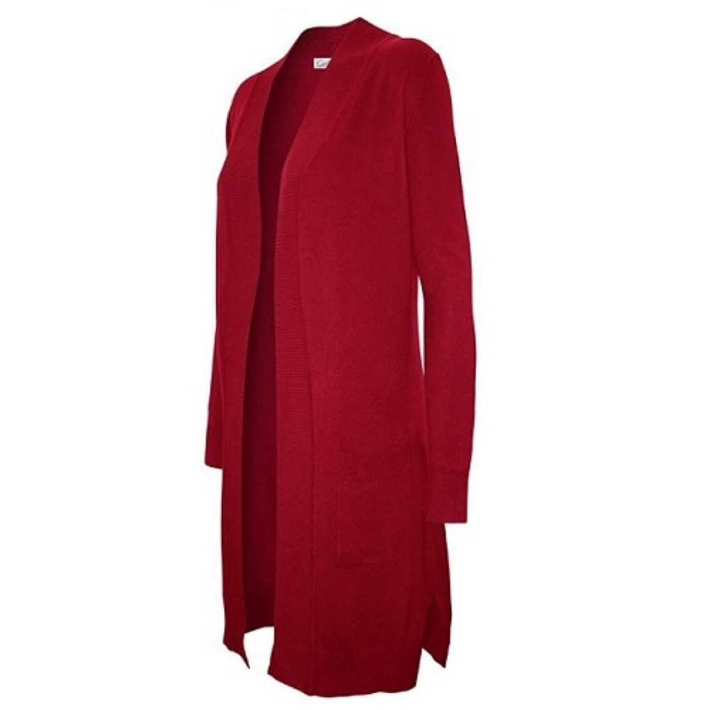 NEW. Long Soft Stretch Shrug Cardigan RED