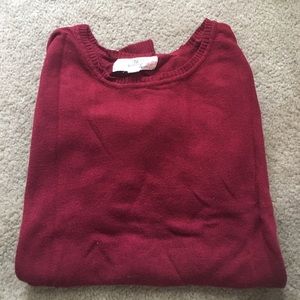 Maroon striped crew neck sweater
