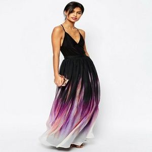 Asos Maxi Skirt in Smudged Ombre Print