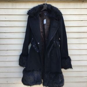 Bebe Brand New Black Wool Coat