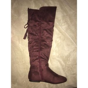 Knee High Boots - Burgundy