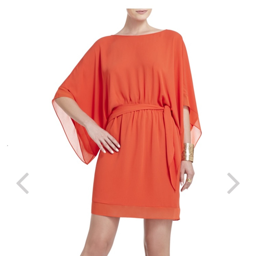 Bcbg Lois kimono dress pink with black lace design