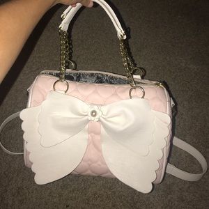 Betsey johnson pink bow purse