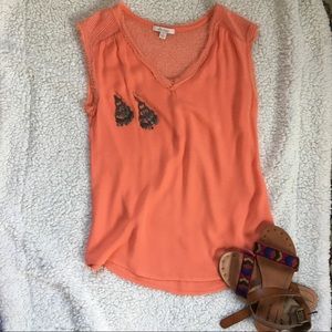 Ella Moss silk top coral