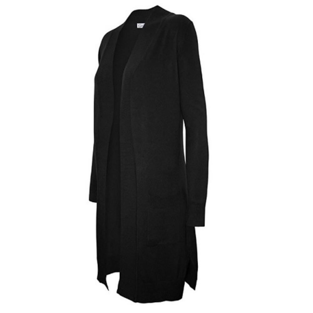 NEW. Long Soft Stretch Shrug Cardigan Black