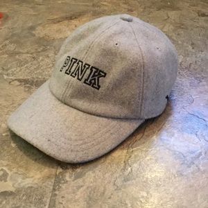 PINK Victoria's Secret gray cap hat wool felt PINK Victoria's Secret gray cap hat wool felt
