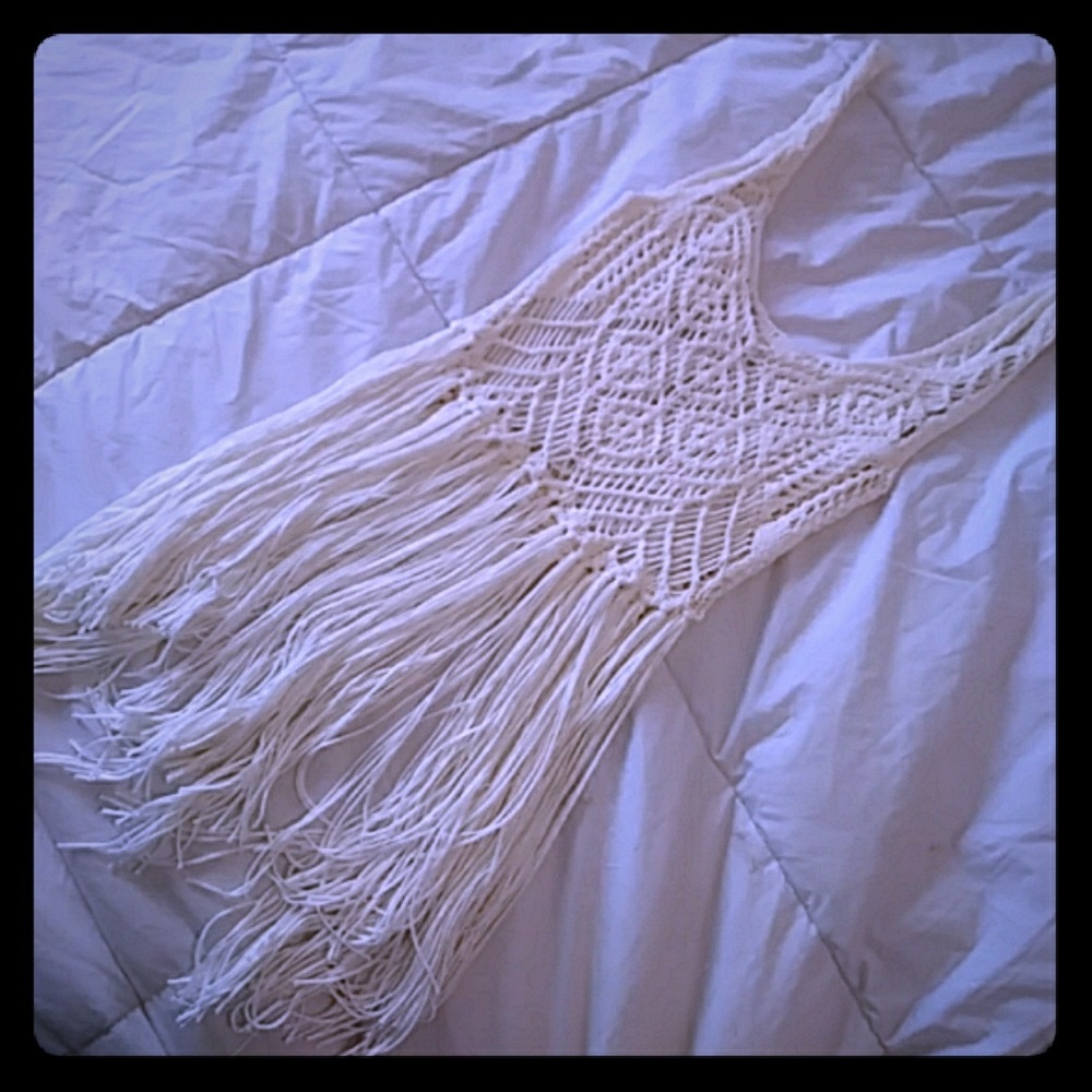 Crocheted bikini cover up top