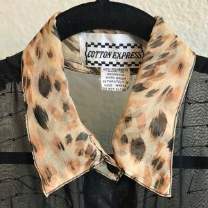 Vintage Cheetah Print and Beaded Blouse