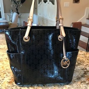 Michael Kors Black Patten Leather Tote