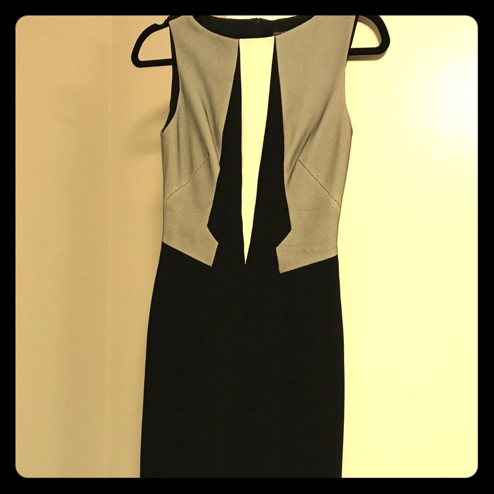 Karen Millen Black and White Pencil Dress Size 4