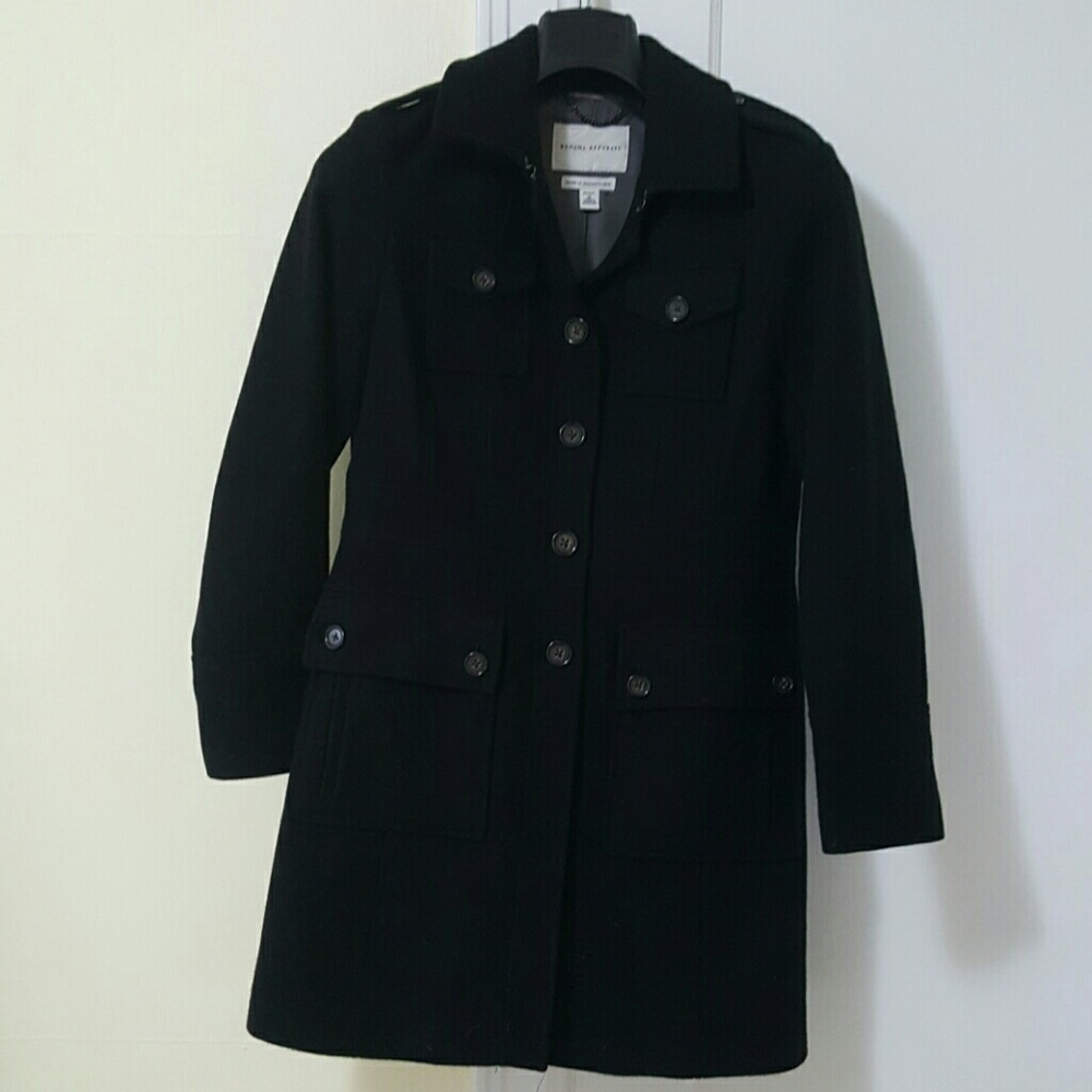 Banana Republic wool blend black coat