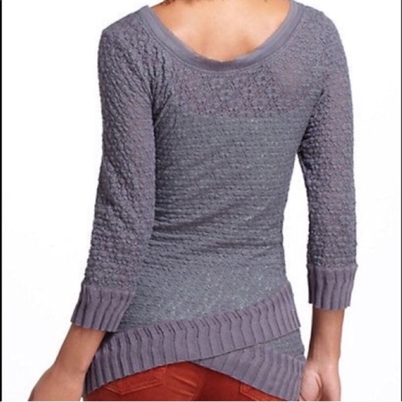 Anthropologie Deletta Overlapping Lace Top - Picture 2 of 5