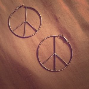 Peace sign earrings.