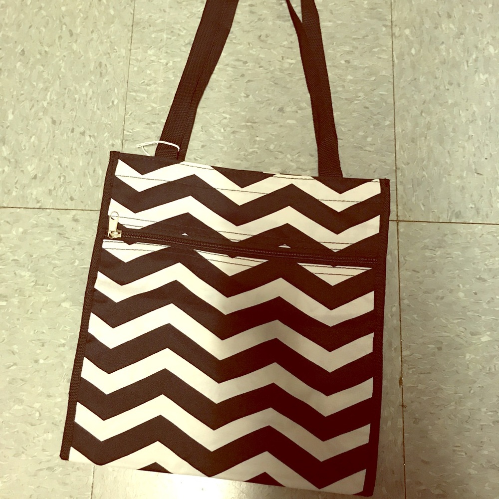 Black and White NEW Cheveron Tote Bag!