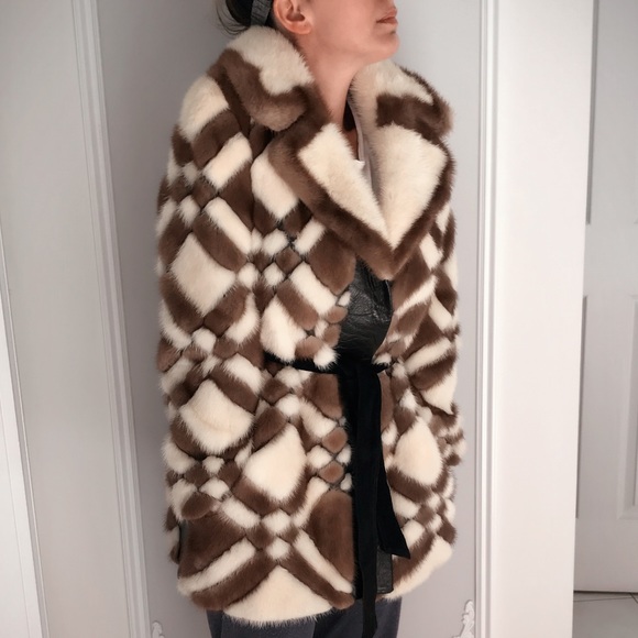 Vintage 1975 Mink & Leather Custom Coat - Picture 2 of 7