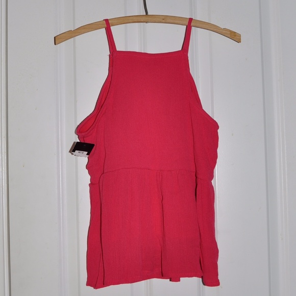 New ART CLASS Raspberry Floral Gauze Tank - Picture 5 of 6