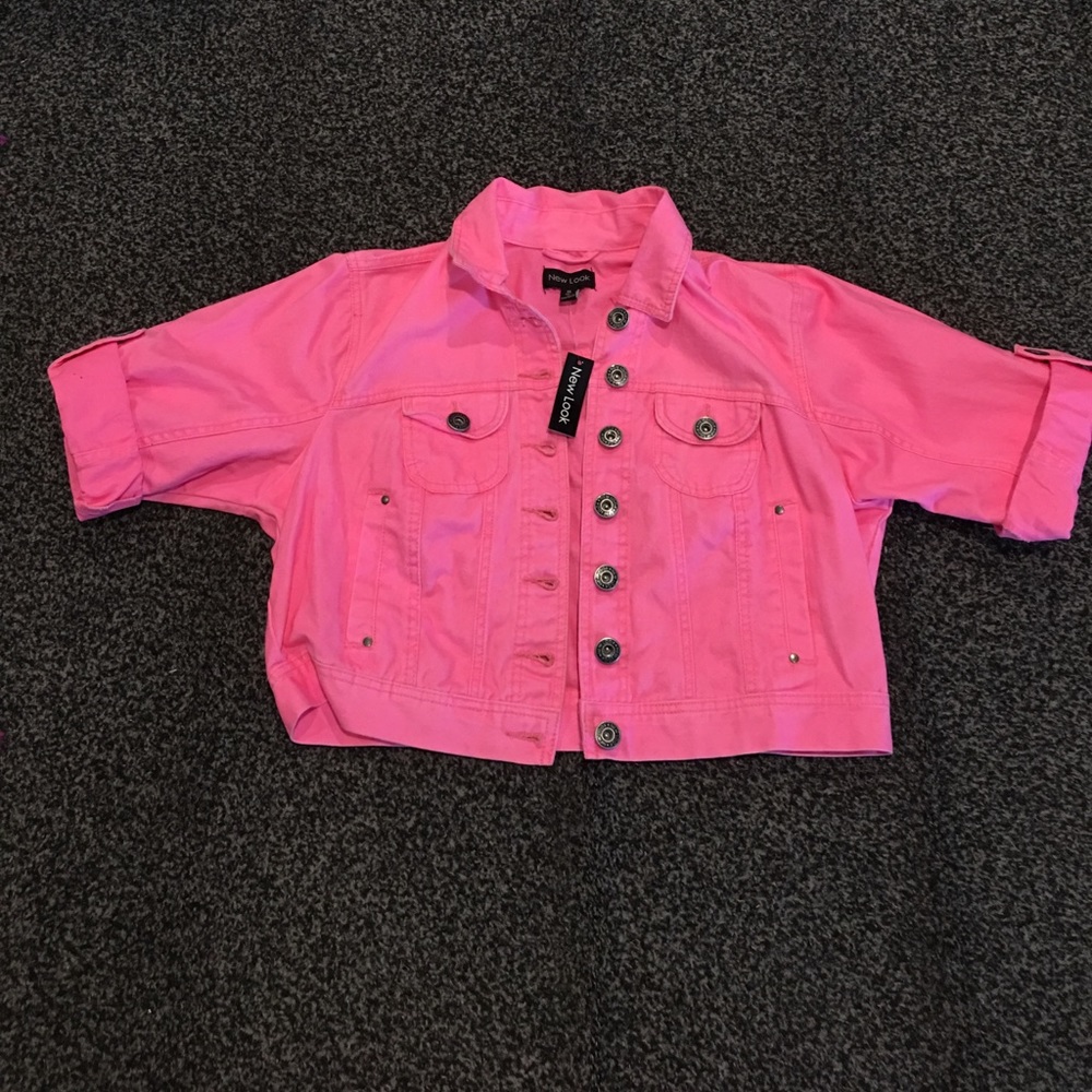Brand New Crop Pink Denim Jacket!!!