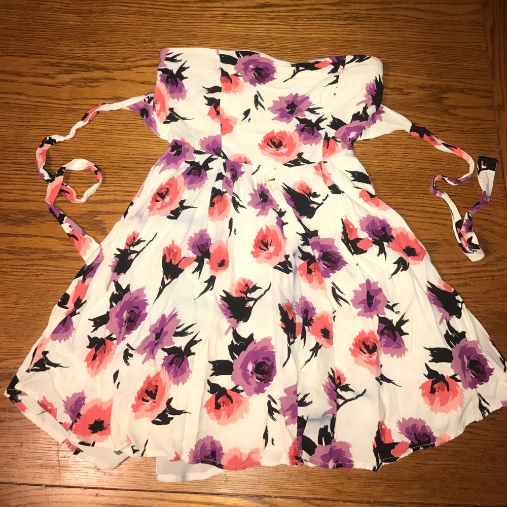 Strapless floral dress