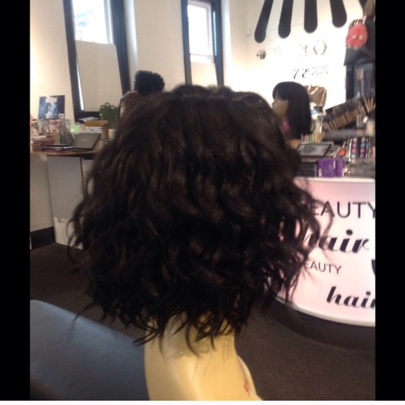 Human hair Bob Wig short curly wig main image 4