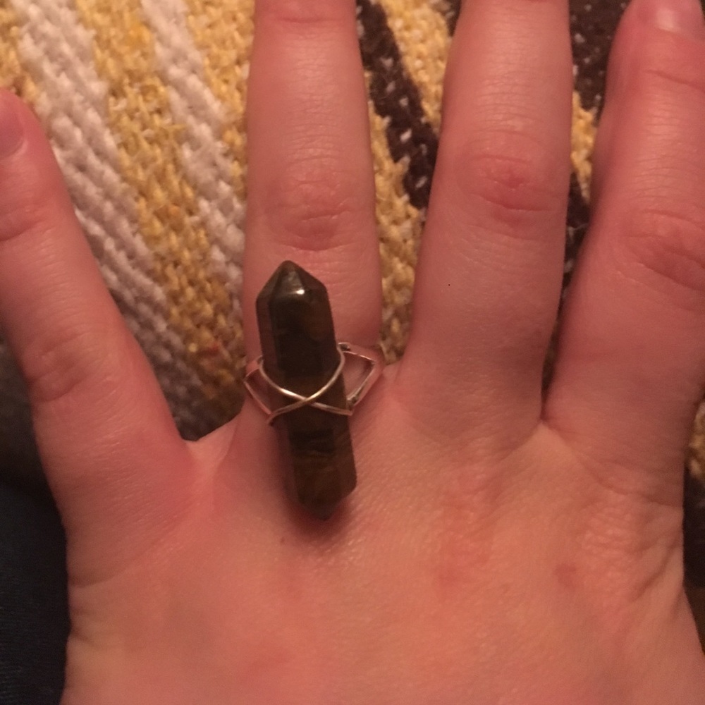 Tigers eye adjustable ring