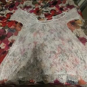 NWOT- Lace Cold Shoulder Top