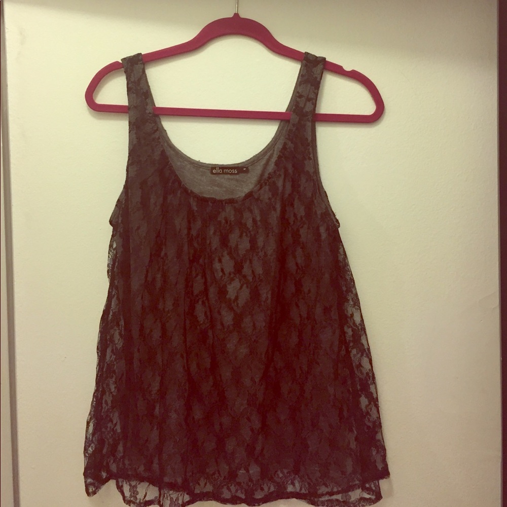 Ella Moss Black Lace overlay tank