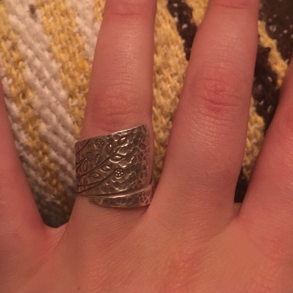 hammered sterling silver ring