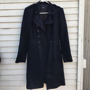 Bebe Wool Military Coat Black