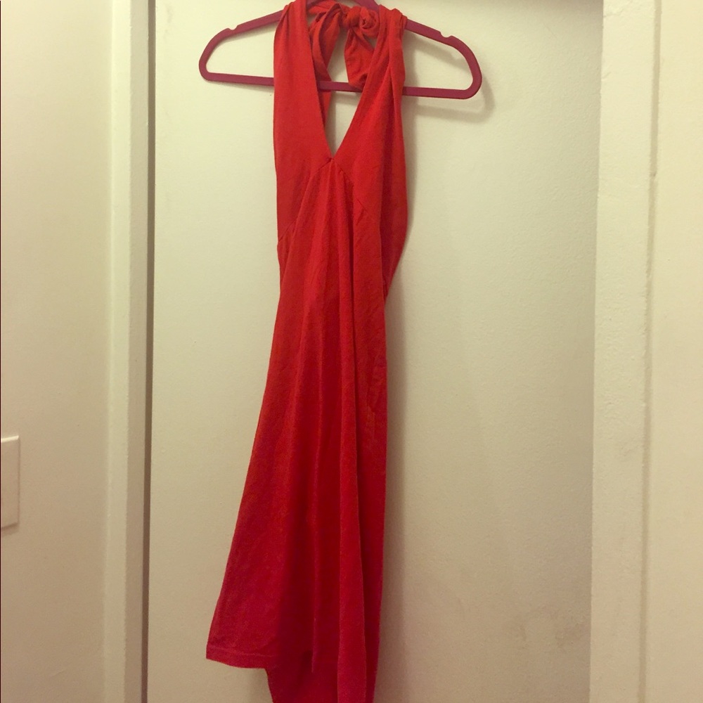 Red Spandex American Apparel Wrap Dress
