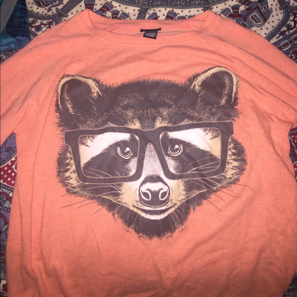 Long sleeve peach animal with glasses