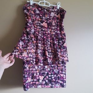 KIRRA • FLORAL PEPLUM DRESS