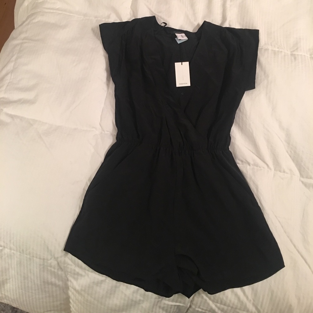 Sexy, night out black silk romper
