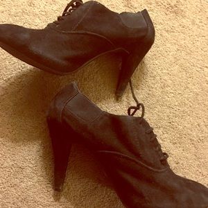 Black Suede Round Toe Booties