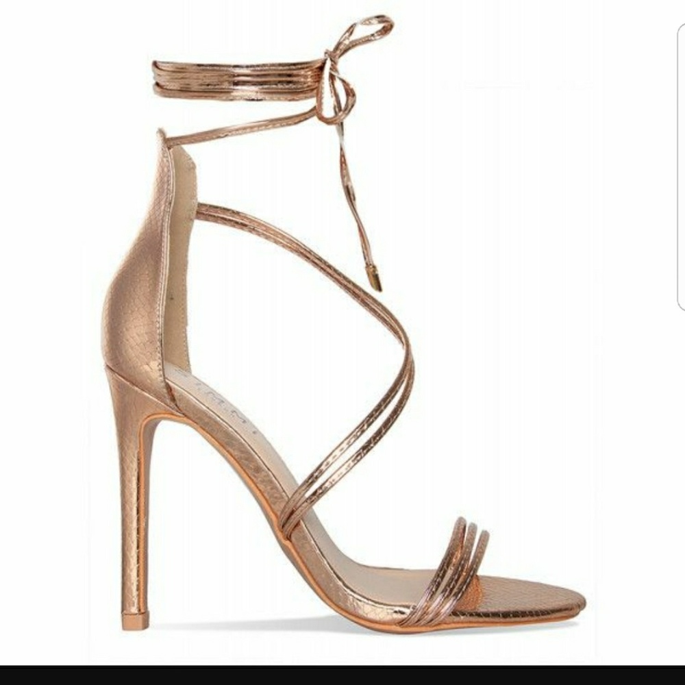 Gold lace up heels size 6.5
