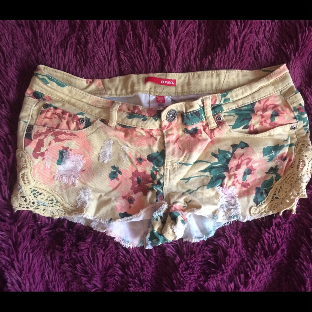 Funky Yellow Floral Shorts
