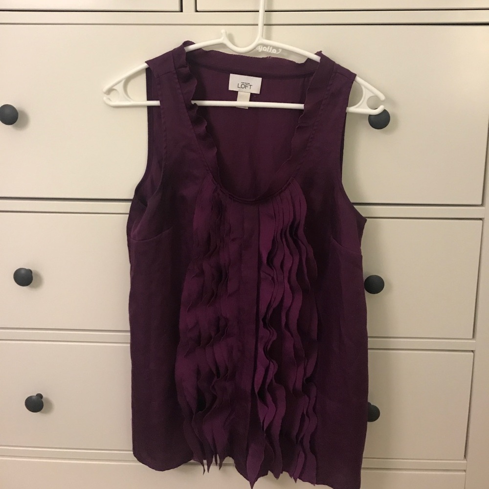 Loft Purple Scoop Tank
