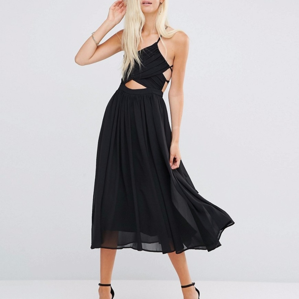 Black Cutout Tie Back Dress Sz 4