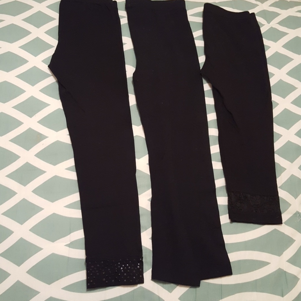 **SOLD**Lot of 3 black pants, girls size M, 12
