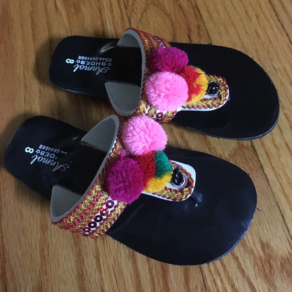 Girls ethnic Embroidered Handmade flip flops