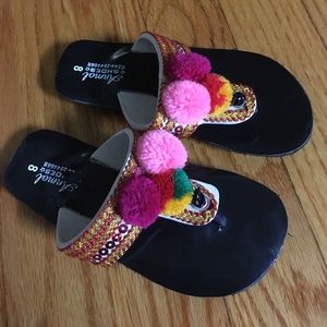 Girls ethnic Embroidered Handmade flip flops