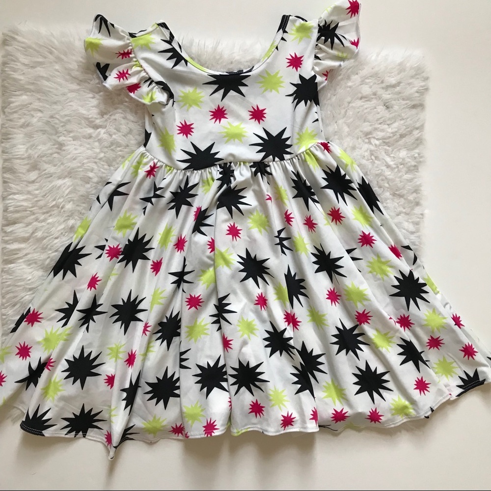 DotDotSmile 3/4 flutter sleeve twirl dress!
