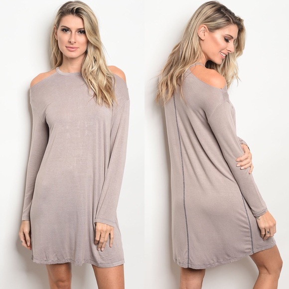 | COLD SHOULDER SHIFT DRESS | - Picture 3 of 5