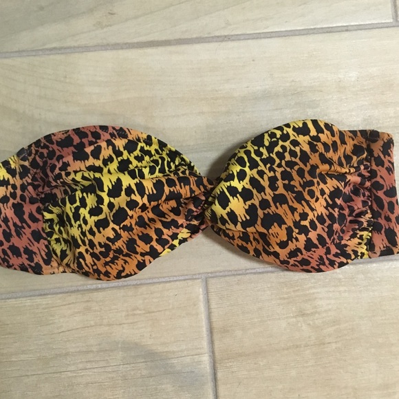 Leopard bandeau multi colored swim top - Picture 2 of 5