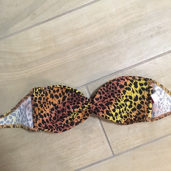 Leopard bandeau multi colored swim top - Picture 3 of 5