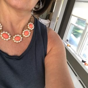 Women's pearl and coral statement necklace Women's pearl and coral statement necklace