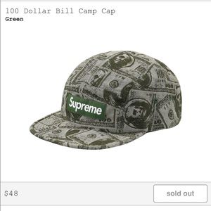 SUPREME 100 Dollar Bill Hat (brand new)