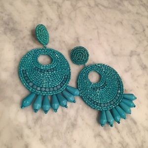 Kenneth Jay Lane Bead Hoop Earrings