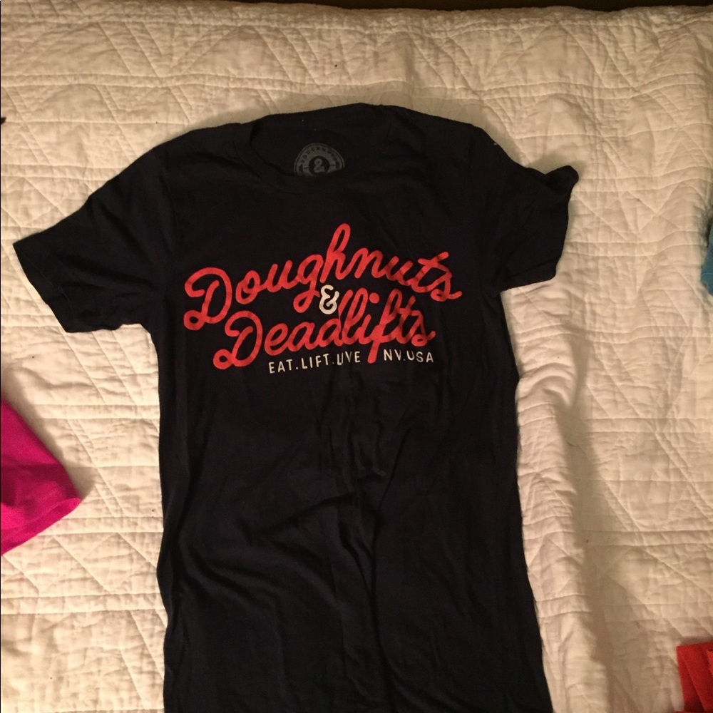 Doughnuts and Deadlifts Navy Tee